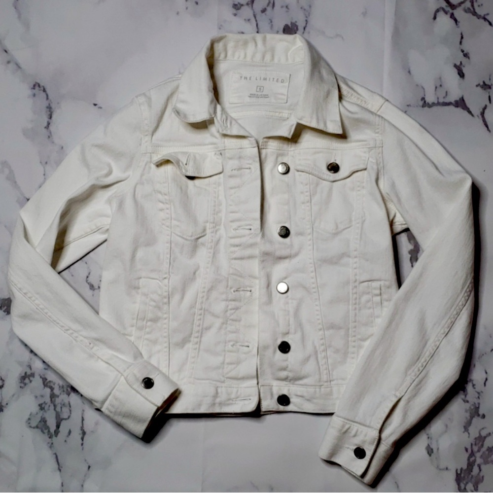 The Limited white denim jacket